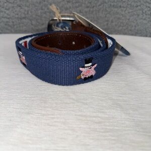 Castaway Nantucket Mens 40 Bowsprit Belt Nantucket Nautical Navy Full Grain